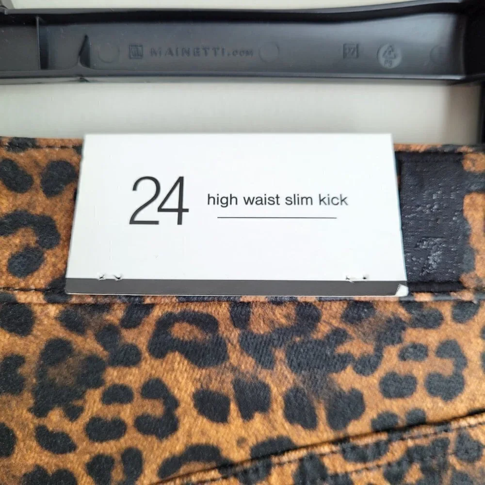 NWT 7 For All Mankind Leopard-Print High Rise Slim Fit Kick Flare Cropped Jeans - Picture 11 of 16